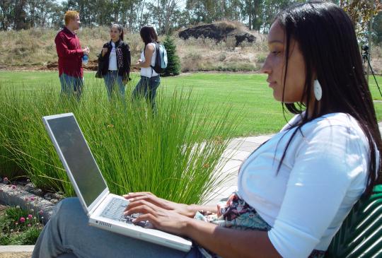 Students Working Outside